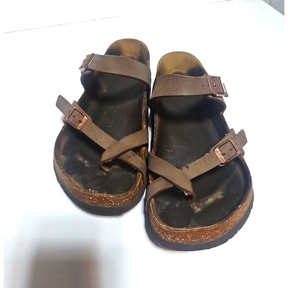 Birkenstock Womens 39 8 Mayari Sandals Shoes Black Toe Loop Thong Slip On Flat - Picture 1 of 8